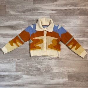 Sun Print Cropped Cardigan Size S-M